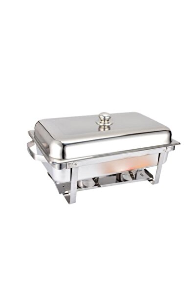 Generic سخان طعام Bien Servi سعة 8 لتر مع حامل وموقد فضي DZW-I080