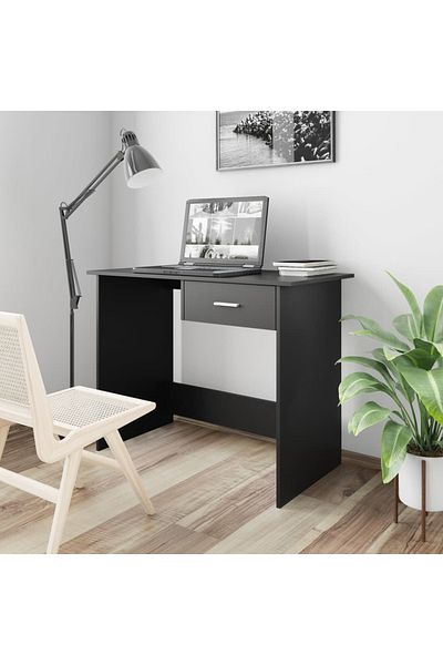 vidaxl Desk Black 100x50x76 cm Engineered Wood