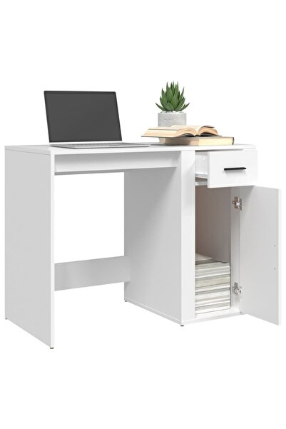 vidaxl مكتب أبيض 100×49×75 سم مصنوع من الخشب الهندسي