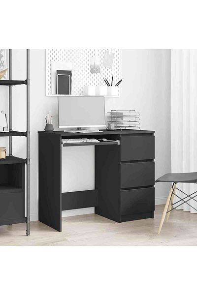 vidaxl Desk Black 90x45x76 cm Engineered Wood