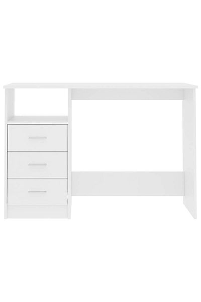 vidaxl Desk with Drawers White 110x50x76 cm Engineered Wood