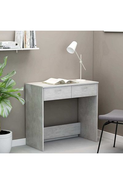 vidaxl Desk Concrete Grey 80x40x75 cm Engineered Wood
