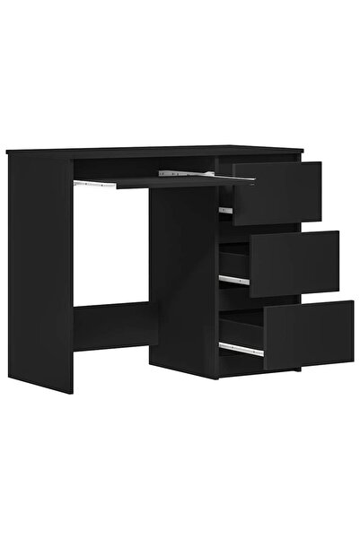 vidaxl Desk Black 90x45x76 cm Engineered Wood