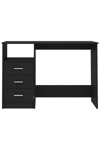 vidaxl Desk with Drawers Black 110x50x76 cm Engineered Wood