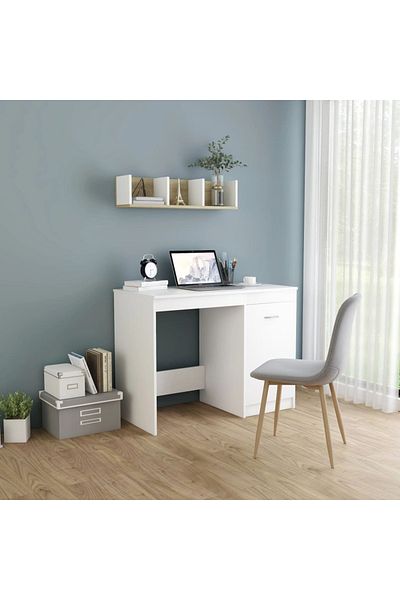 vidaxl Desk White 100x50x76 cm Engineered Wood
