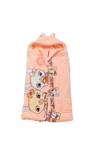 Generic STARGOLD Royal Super Soft Baby Blanket 95x100cm – Premium Spain Quality in Peach with Bunny Print