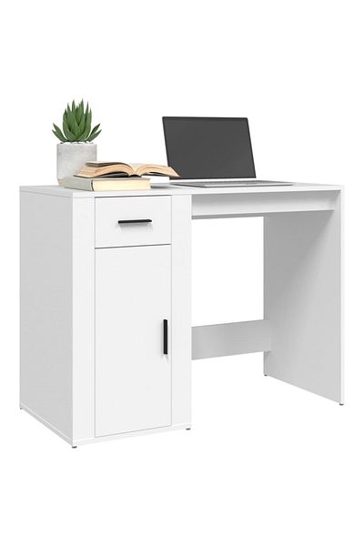 vidaxl Desk White 100x49x75 cm Engineered Wood