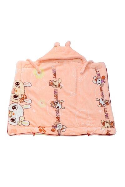 Generic STARGOLD Royal Super Soft Baby Blanket 95x100cm – Premium Spain Quality in Peach with Bunny Print