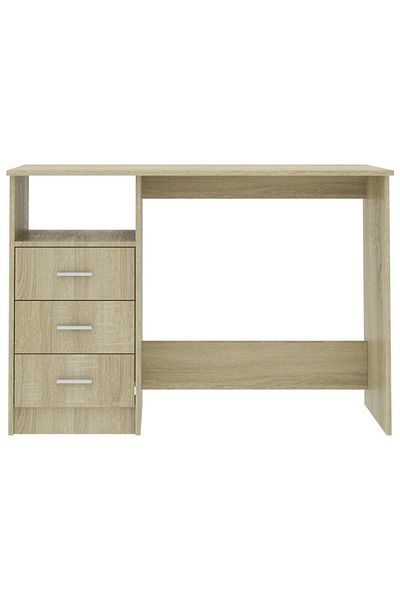 vidaxl Desk with Drawers Sonoma Oak 110x50x76 cm Engineered Wood