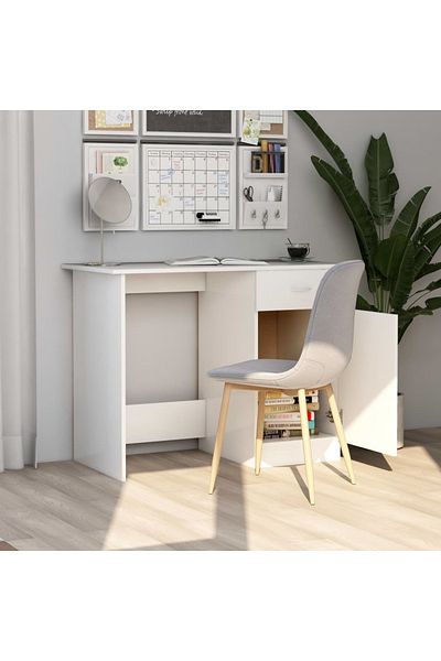 vidaxl Desk White 100x50x76 cm Engineered Wood