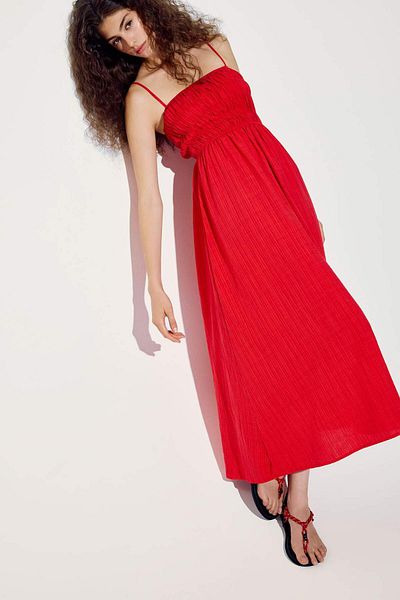 DeFacto Linen Look Strap Maxi Dress C9236Ax25Hs