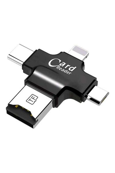Generic Type-C 4 In 1 Interface USB Card Reader Black
