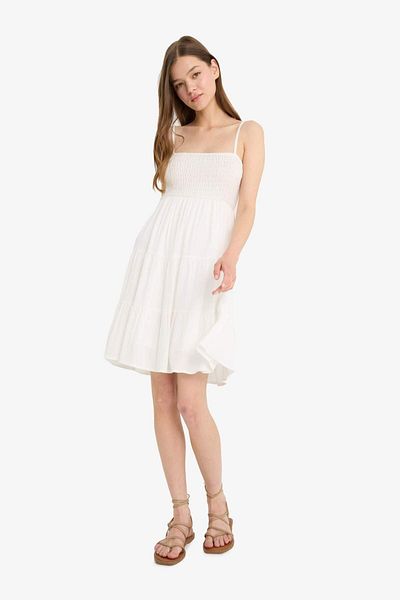 DeFacto Cool Strap Crinkle Fabric Mini Dress F7225Ax25Sm