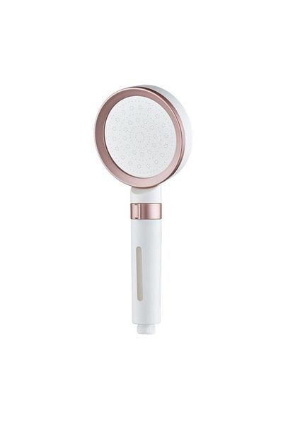 Generic Aqua Drop Round High Pressure Handheld Shower with Ergonomic Handle White and Gold