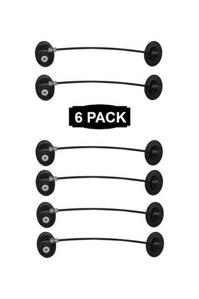 HALAMODO 6-Piece Refrigerator Door Locks With 4 keys Black