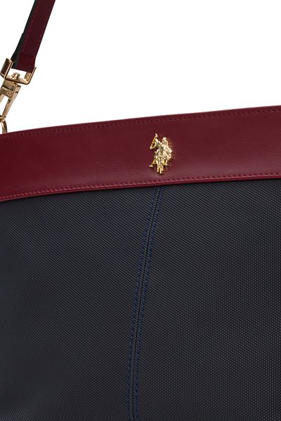U.S. Polo Assn. Navy Blue-Claret Red Women's Shoulder Bag Us25665