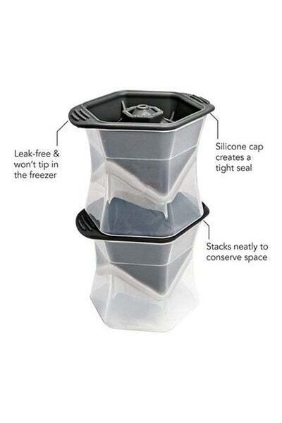 HALAMODO King Cube Silicone Ice Cube Trays Black/White 9.5 x 10 x 12cm
