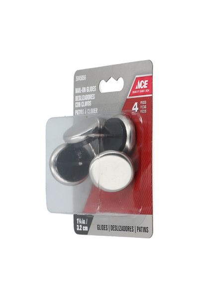 ACE 4-Piece High-Quality Nail-On Glide Set Nickel 1 1/4inch