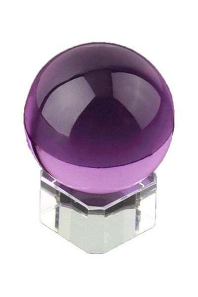 HALAMODO Magic Crystal Healing Ball Sphere With Stand Purple 40x40x40ml