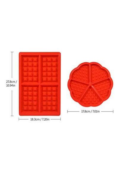 HALAMODO 2-Piece Silicone Grid Cake Mould Set Red 209centimeter