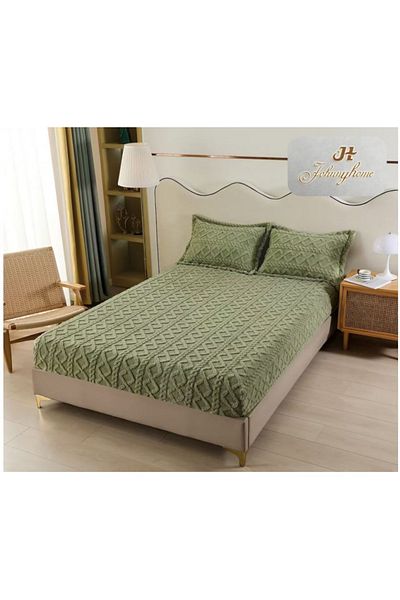 OEM Cocolino bed cover and 2 pillowcases, Tricot type, Plain, 3 pieces, 2 persons, 180x200cm, C03