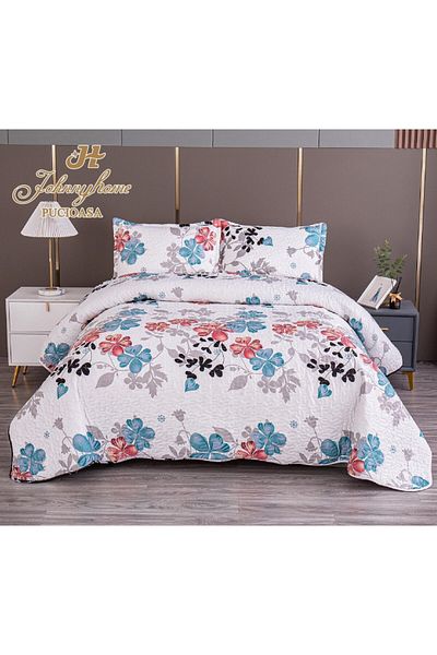 OEM Double bedspread with TWO-SIDED pattern, quilted, Satin Cotton, V5A