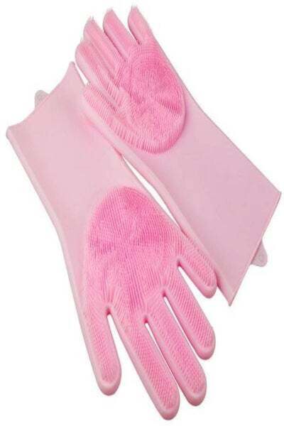 HALAMODO Waterproof Silicone Gloves Pink