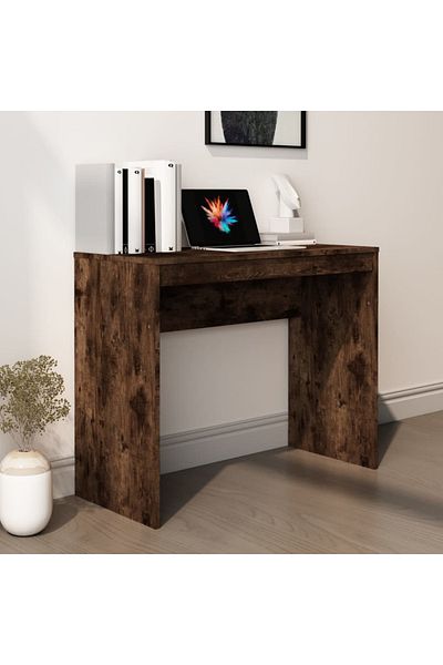 vidaxl Desk Smoked Oak 90x40x72 cm Engineered Wood