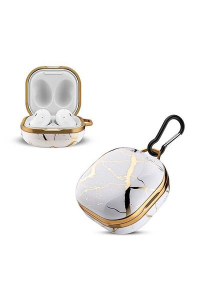 Generic Ozone Protective Case Cover For Galaxy Buds Pro With Keychain Hook White, Gold