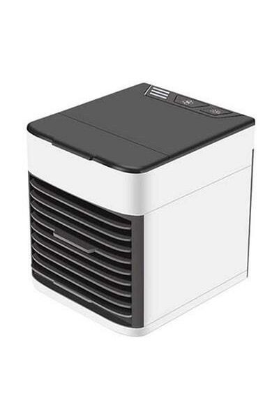 HALAMODO Portable Air Cooler Fan With LED Light White/Black 16.5x17x14.5cm