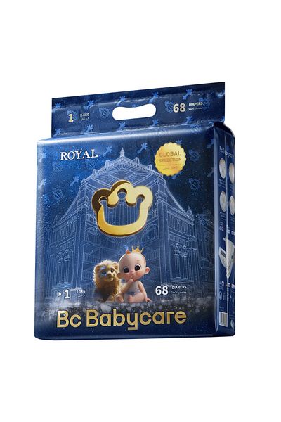Bc Babycare Babycare - Royal Baby Diapers - Size 1 - 2-5 kg - 68 Pcs