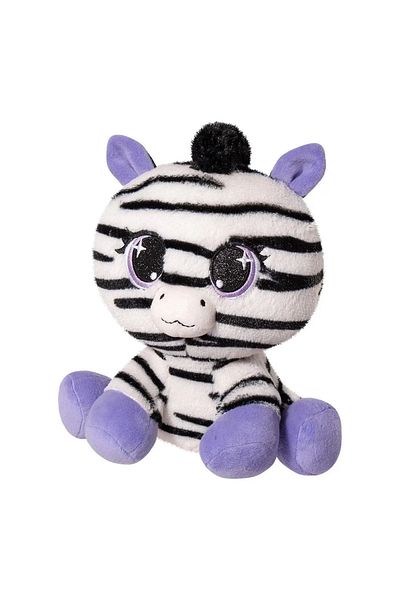STIP PLUSH CAT ZEBRA PRINT PURPLE LULA 25CM