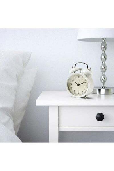 HALAMODO Round Alarm Clock White 14x6x10cm
