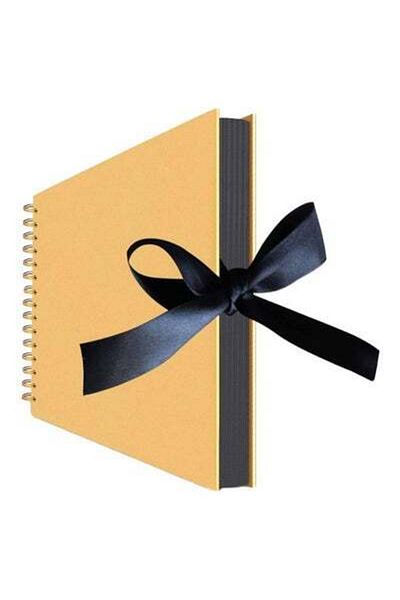 HALAMODO Wedding Anniversary Photo Album Gold/Black 11x8.2x0.75inch