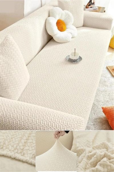 ARİFE HOME Seat Cover Brick Pattern Armchair Cover Flexible Washable 3 Seater One Pcs Sofa Cover