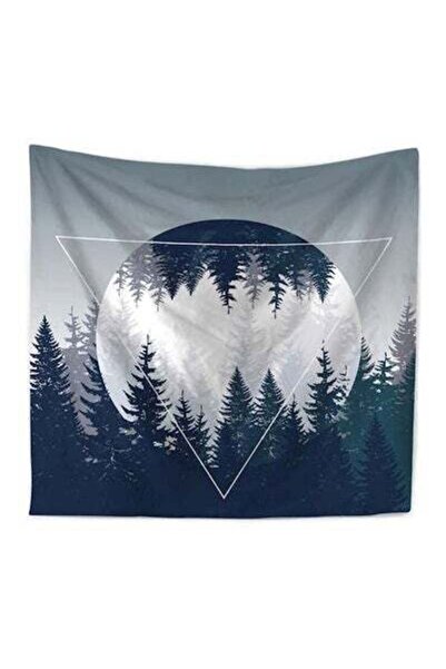 HALAMODO The Night Of The Forest Printed Wall Tapestry Grey/Blue 150x130centi...