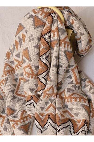 HALAMODO Sofa Blanket Combination Beige/Brown/Grey 130x150cm