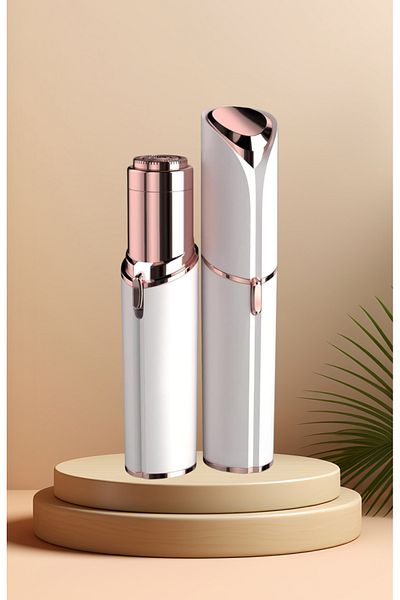 COOYA Facial hair remover, painless design, electric and portable, 18k gold plated, with LED light, white