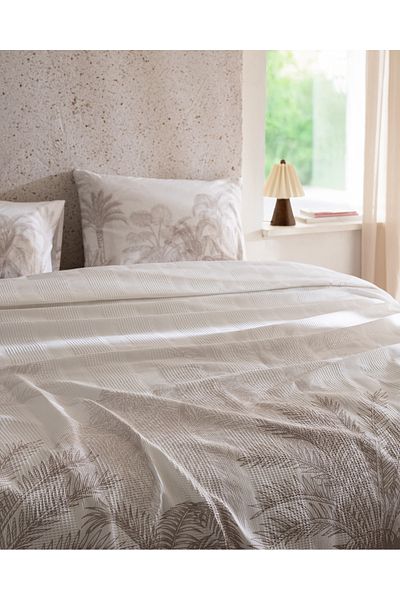 Madame Coco Aruba Double 100% Cotton Karde Printed Pique Set - Beige