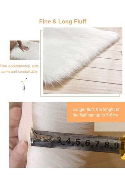 HALAMODO Fluffy Floor Rug White 30x5x20cm