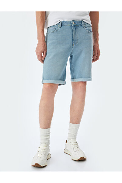 Koton Bermuda Cotton Pocket Detailed Slim Fit Denim Shorts