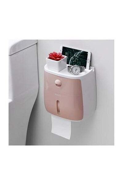 HALAMODO Wall-Mounted Tissue Dispenser White/Pink 23.2x14.5x22.6centimeter
