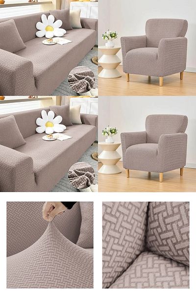 ARİFE HOME Комплект еластични калъфи за дивани с жакардов мотив 3311 с тухлен мотив