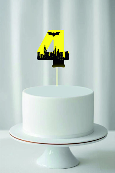 Tasarım Copy - 1-2-3-4-5-6-7 Year Old Batman Birthday Cake Decoration