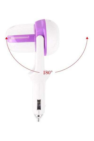 HALAMODO Car Air Humidifier With USB Charger Port White/Purple