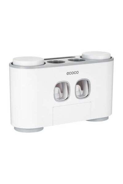 HALAMODO حامل فرشاة أسنان مثبت على الحائط أبيض/رمادي 26x7x8.5 سنتيمتر