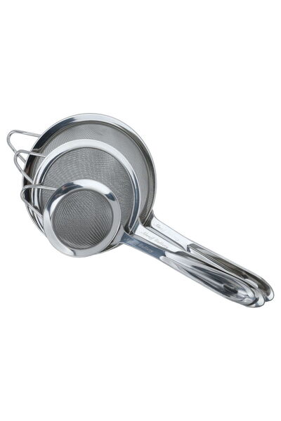 Generic مجموعة مصافي فولاذية من معرض السيف، 7/10/12 سم، 3 قطع - فضي