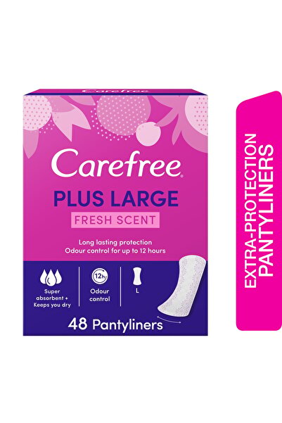 Carefree فوط صحية يومية كبيرة برائحة منعشة - 48 قطعة، 5.5 بوصة × 2 بوصة لراحة...