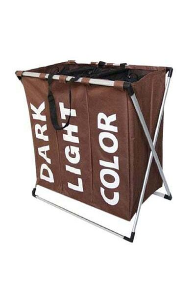 HALAMODO Foldable Laundry Basket Brown 45x60cm