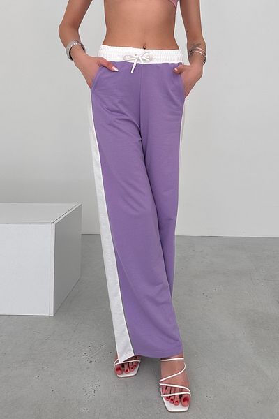 New Now Mona Waist and Side Contrast Block Panels, Comfortable Pants with Elastic Waist